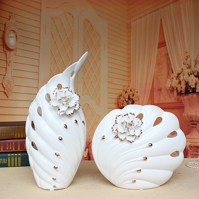 高溫玉瓷陶瓷工藝品 現代歐式寄花描金花瓶，點亮家居時尚
