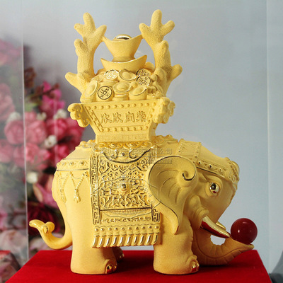 創意禮品 大象絨沙金擺件 商務饋贈與家居聚寶之選